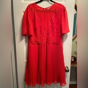 ASOS lace & pleat skater mini dress